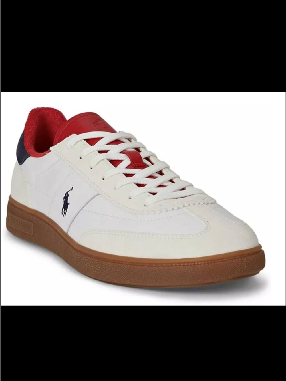 Polo by Ralph Lauren White Sneakers with Red and Navy Accents